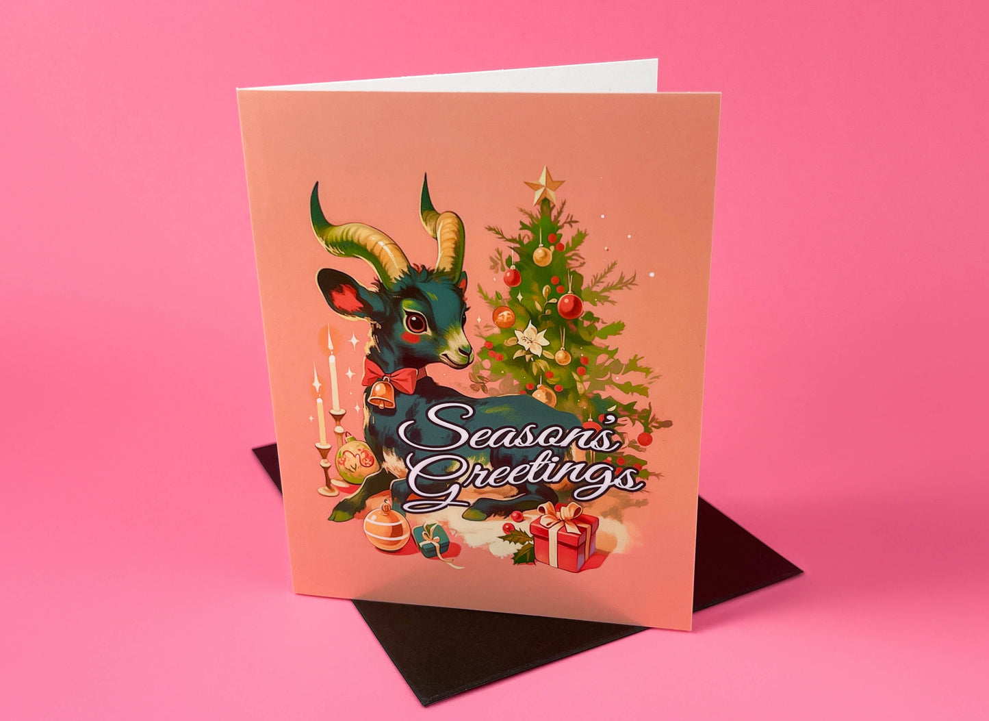 Witchy Christmas Card - Anthropomorphic Goat