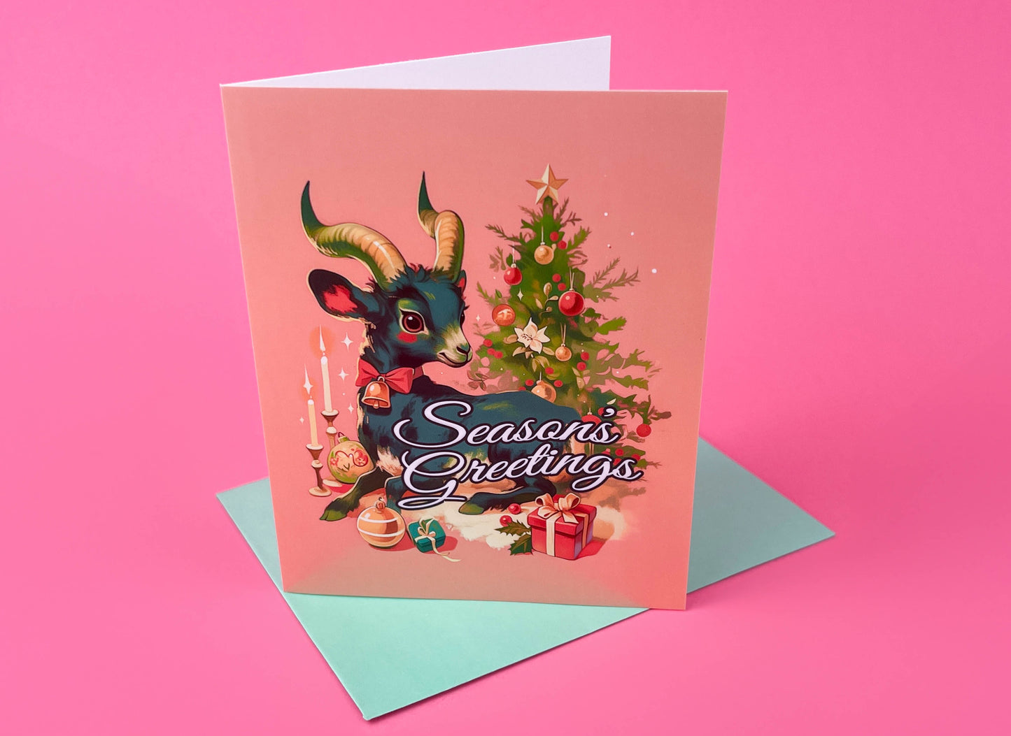 Witchy Christmas Card - Anthropomorphic Goat