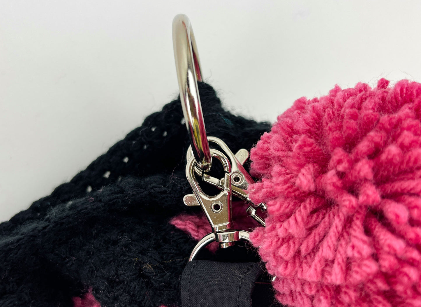 Berry & Black Crochet Cross Body Shoulder Bag