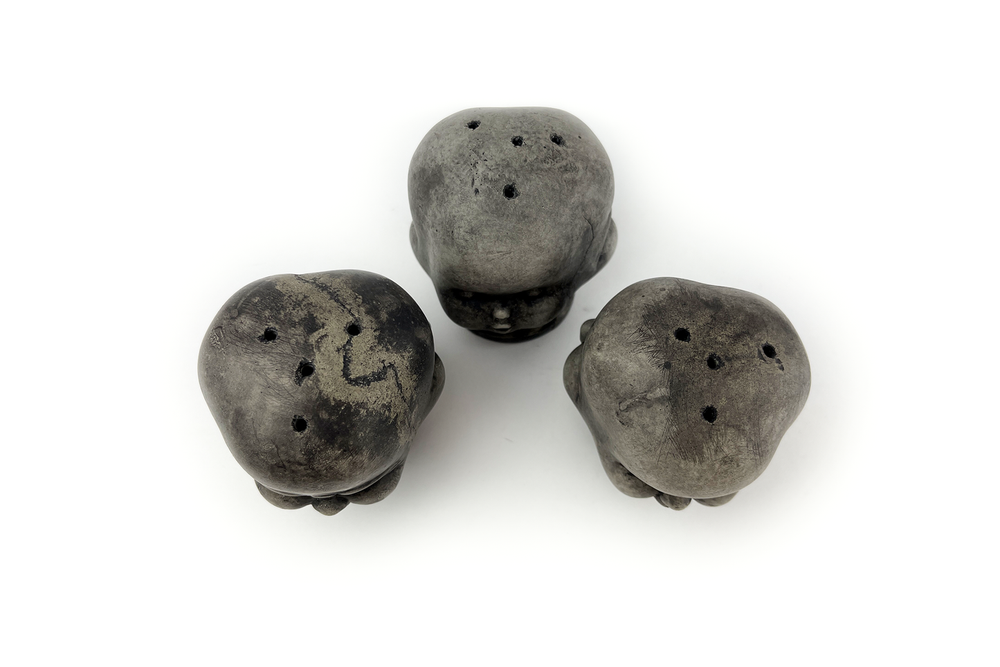 Creepy 3 Faced Doll Head Incense Burner