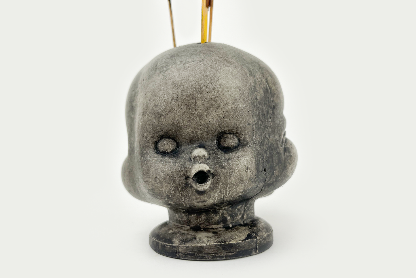 Creepy 3 Faced Doll Head Incense Burner
