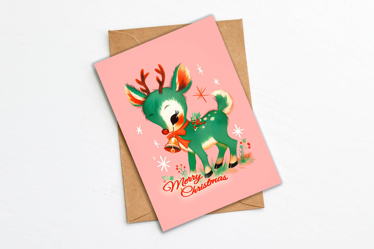 Kitschy Reindeer Christmas Card