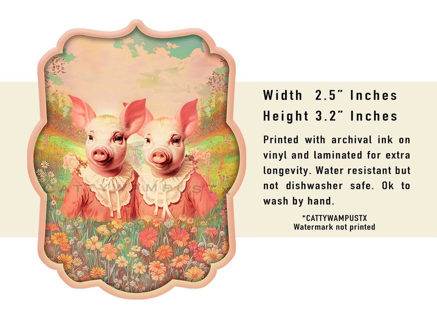 Whimsical Pigs Sticker