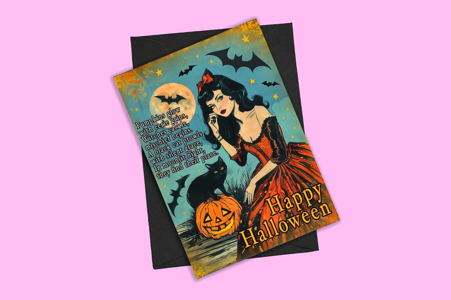 Spooky Witch Halloween Greeting Card
