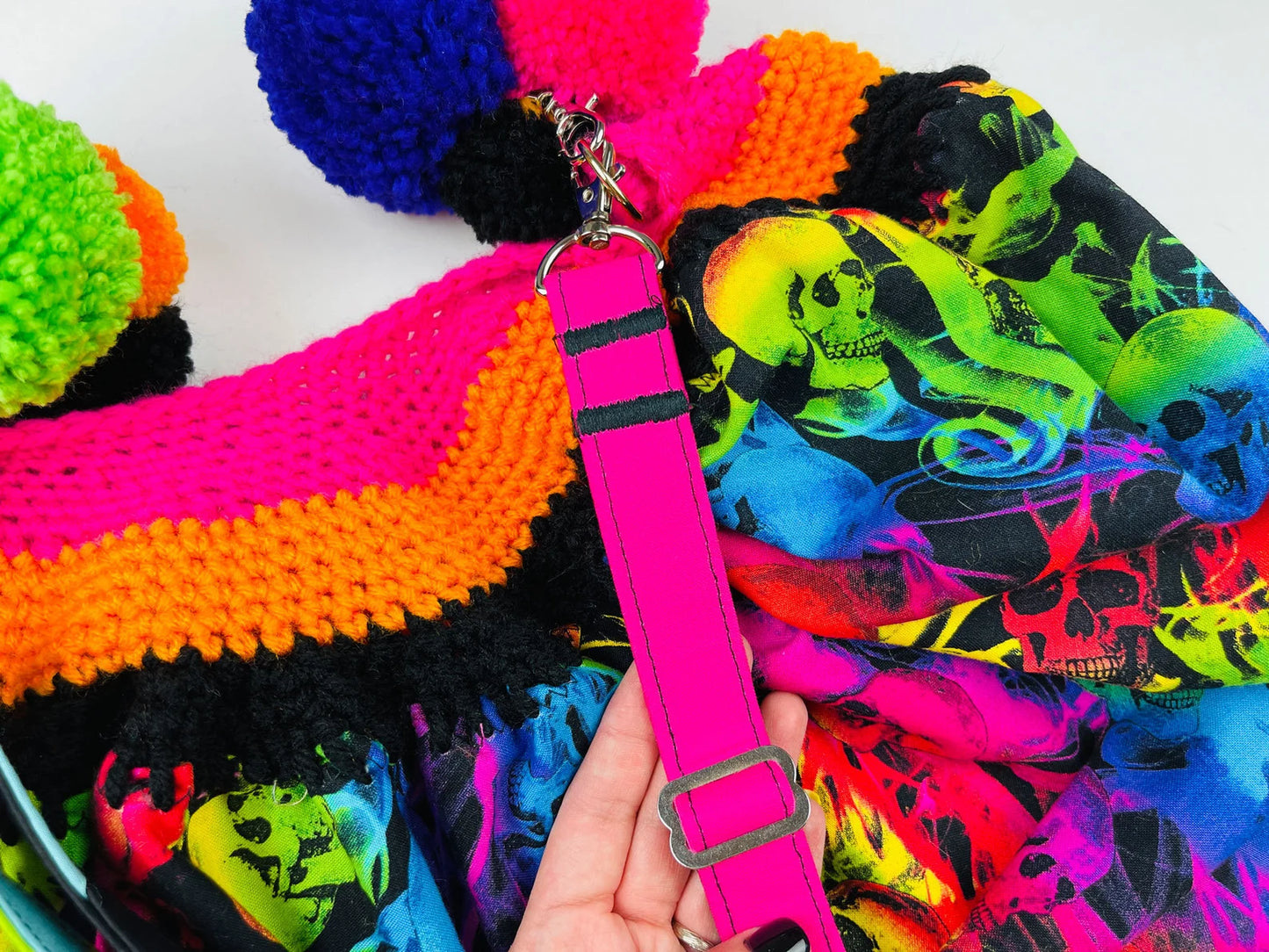 Rainbow Slouchy Handmade Cross Body Shoulder Bag