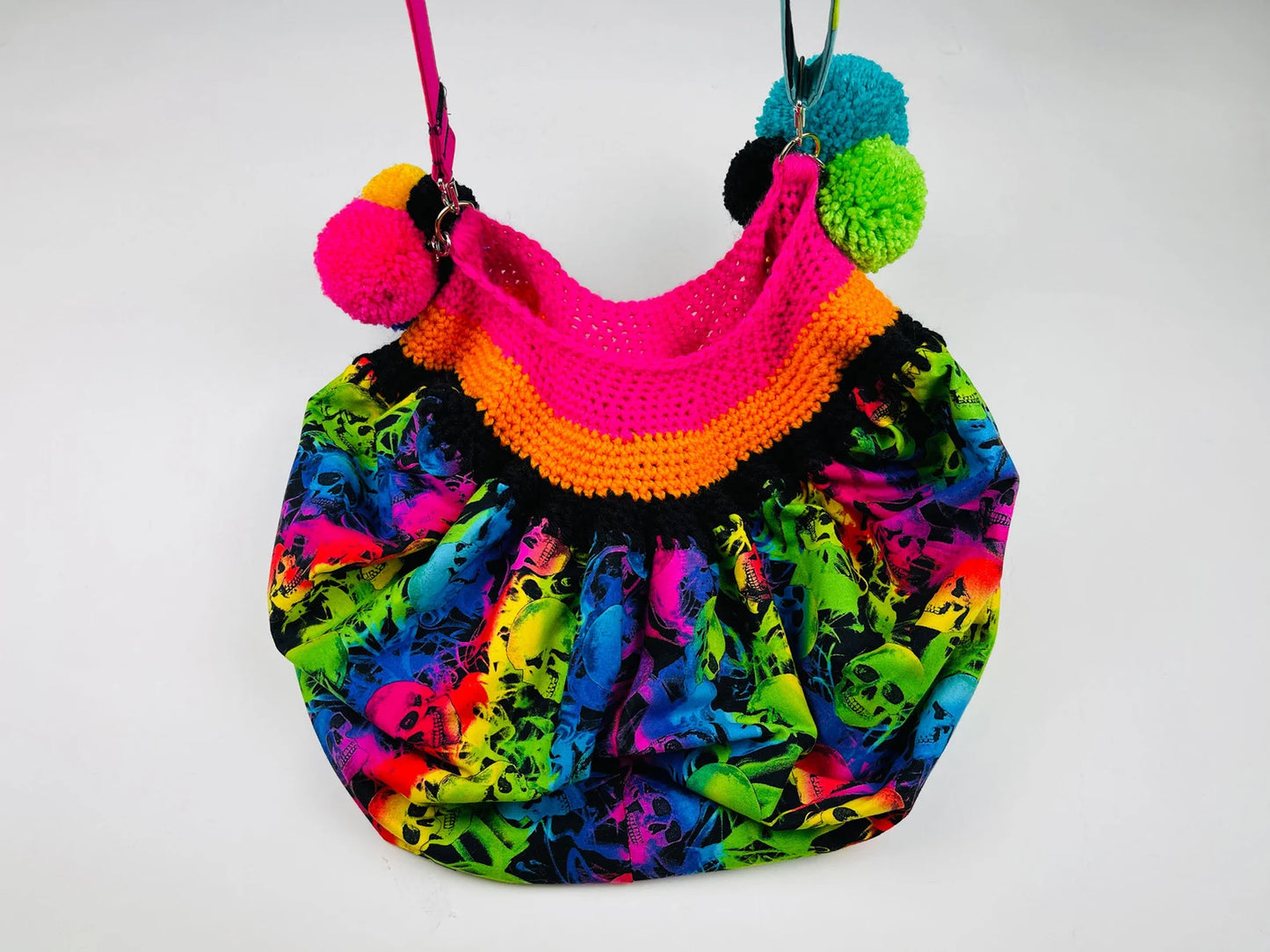 Rainbow Slouchy Handmade Cross Body Shoulder Bag