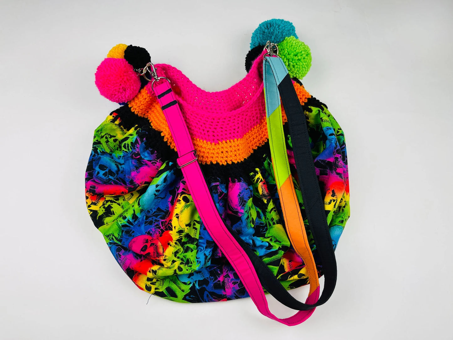 Rainbow Slouchy Handmade Cross Body Shoulder Bag