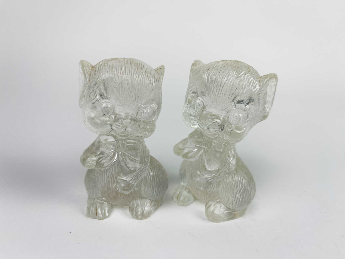 Kitschy Vintage Clear Plastic Mice Salt & Pepper Shakers | Set of 2 | Made in Hong Kong