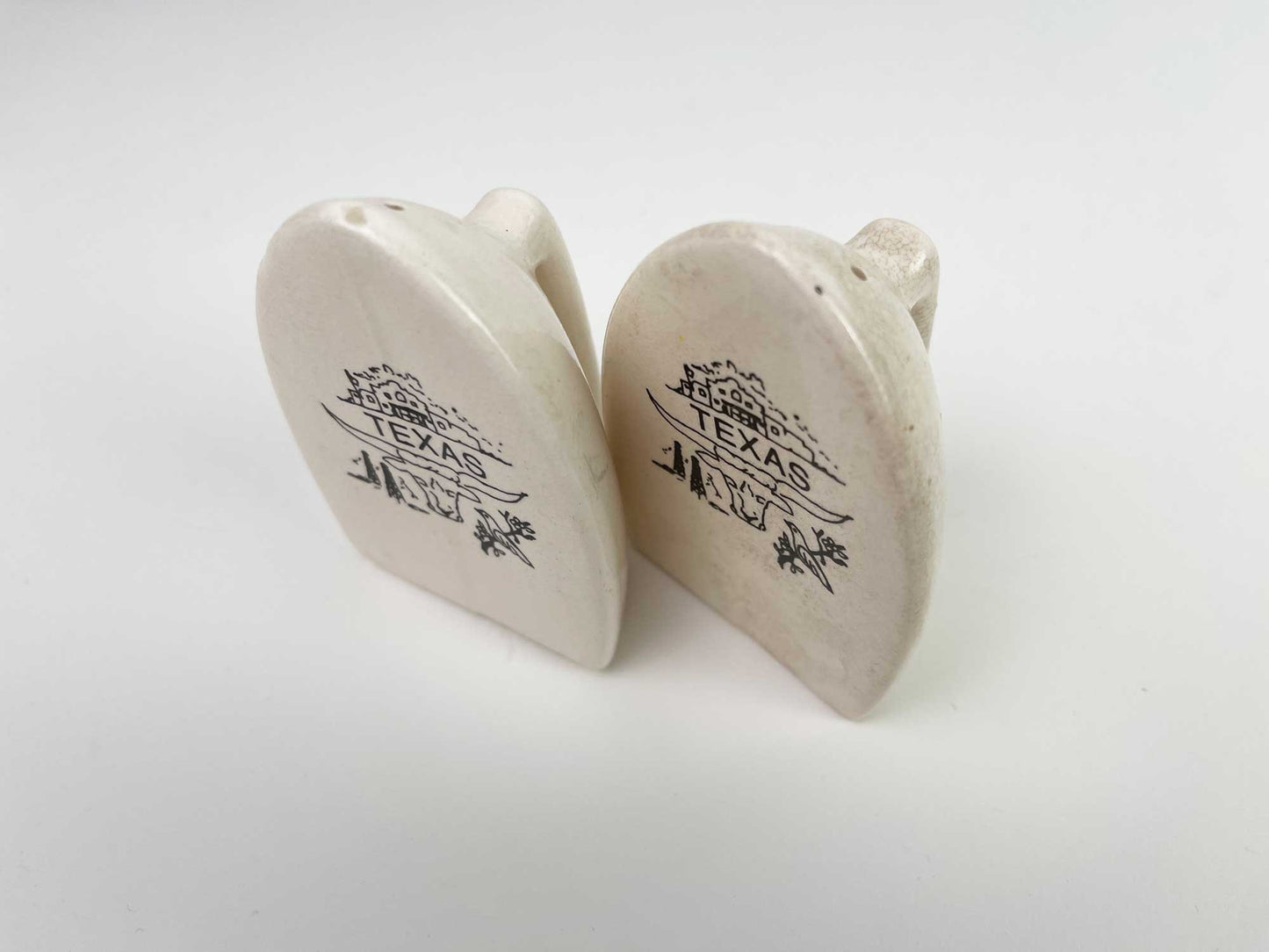 Vintage Texas Iron Alamo Ceramic Salt Pepper Shakers