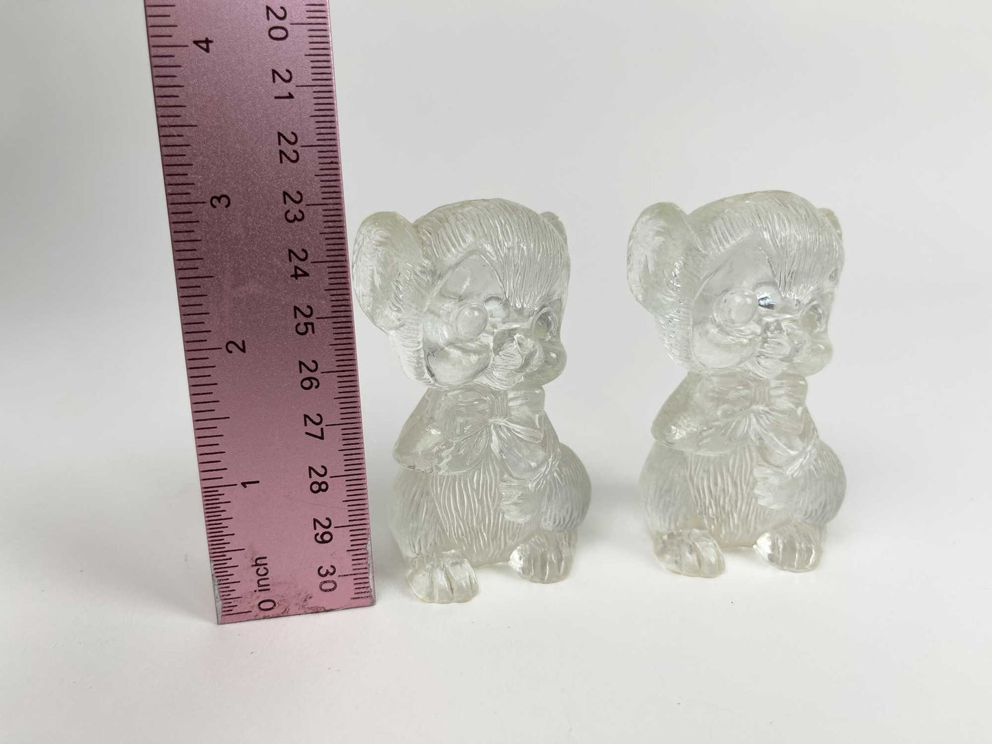 Kitschy Vintage Clear Plastic Mice Salt & Pepper Shakers | Set of 2 | Made in Hong Kong