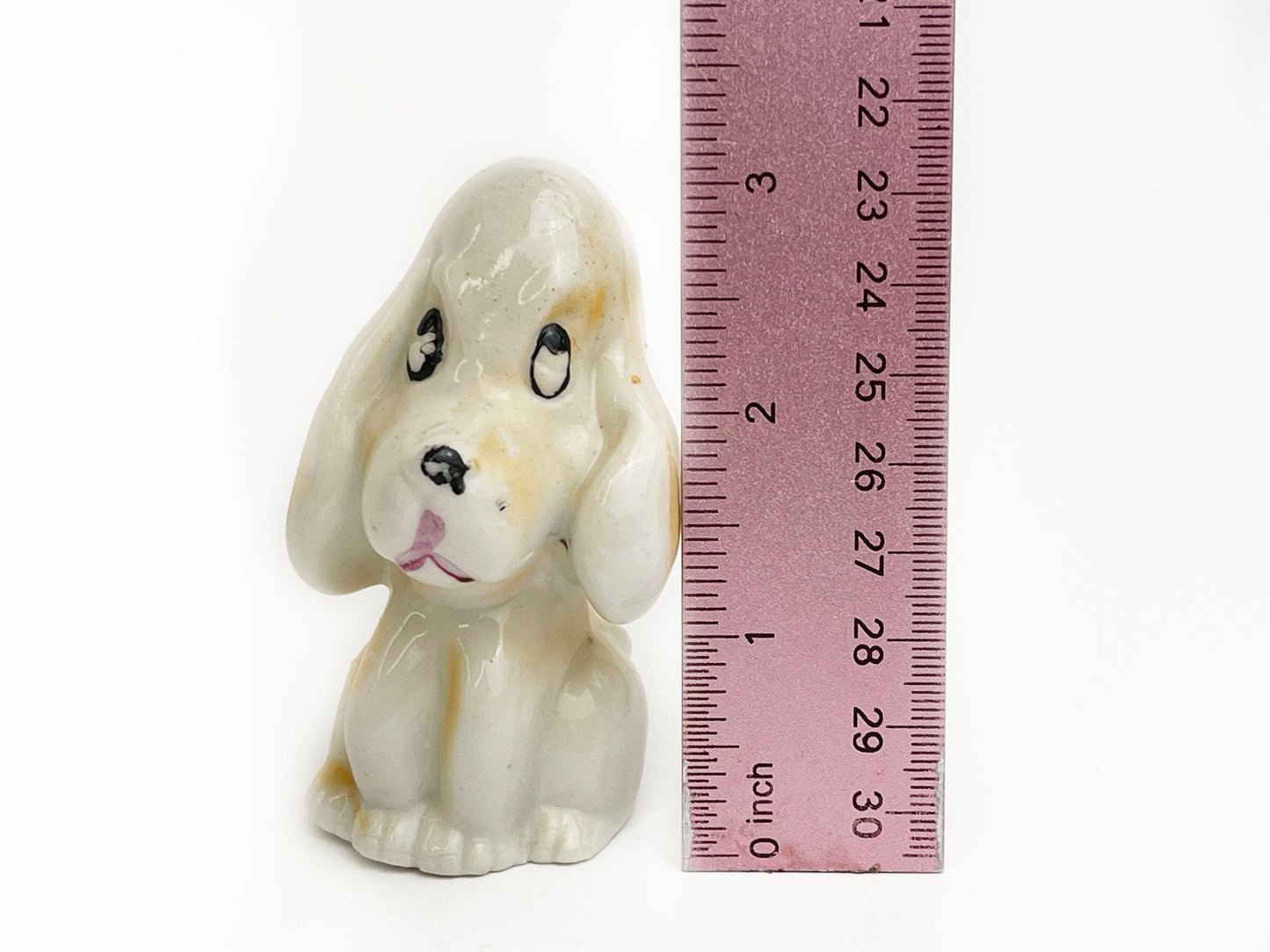 Vintage Ceramic Anthropomorphic Dog | Kitschy Bloodhound Figurine | Big eyes | Made in Japan
