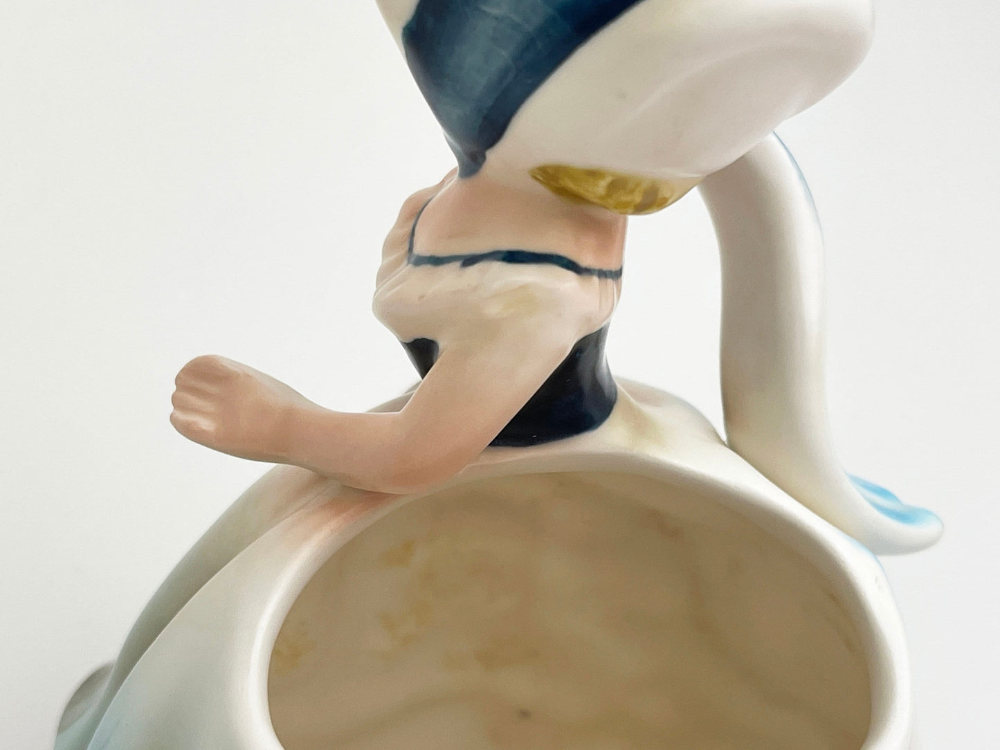 Vintage Planter | Southern Bell - Girl In Bonnet Wearing Blue Dress Ceramic Figurine | Planters Sculpture, Japan | Napco, Kitschy Flower Pot