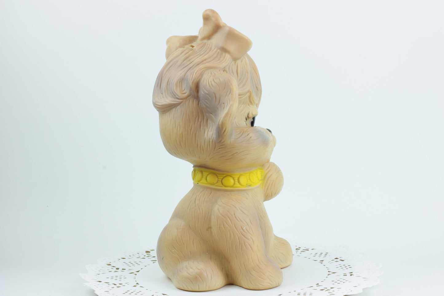 Vintage Anthropomorphic Kitschy Puppy Russ Berrie Hard Rubber Coin Bank