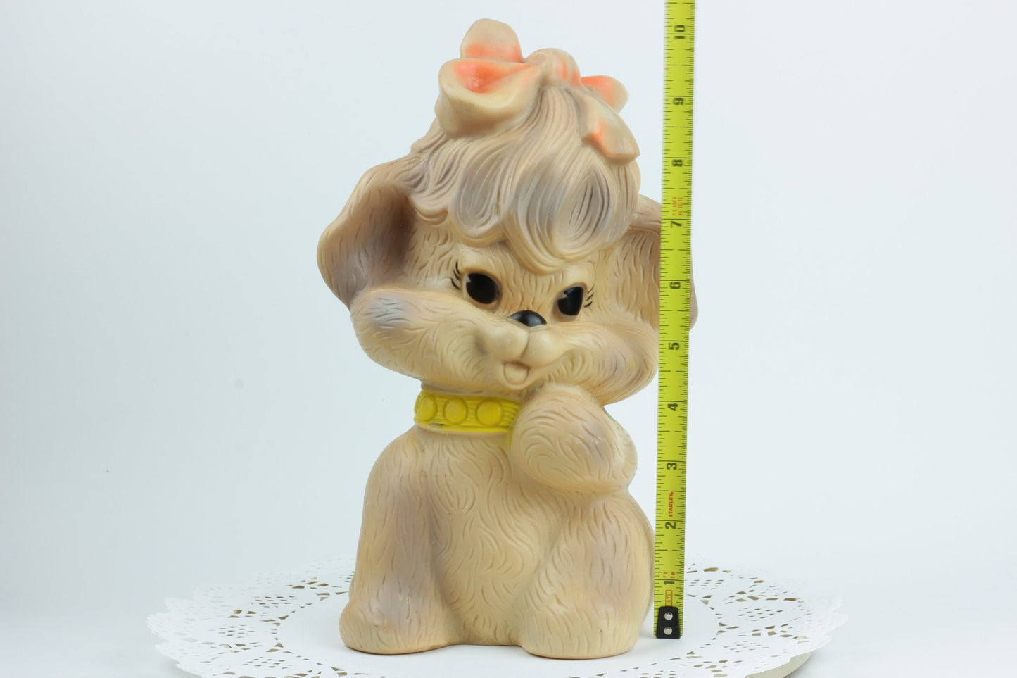 Vintage Anthropomorphic Kitschy Puppy Russ Berrie Hard Rubber Coin Bank