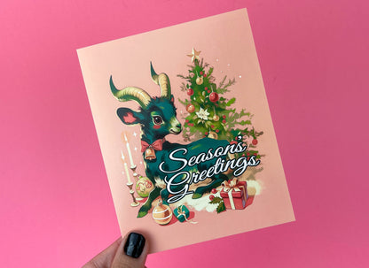 Witchy Christmas Card - Anthropomorphic Goat