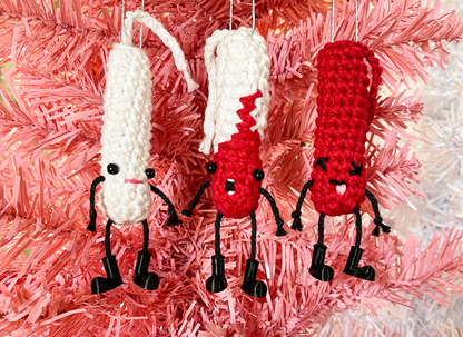 Funny Christmas Ornaments Evolution of a Tampon Set of 3 Crochet Tampons