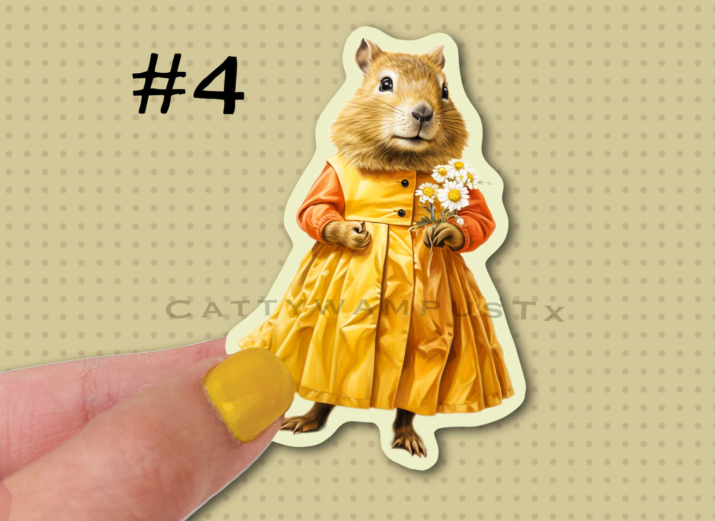 Anthropomorphic Capybara Sticker