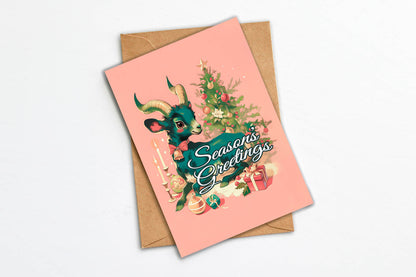 Witchy Christmas Card - Anthropomorphic Goat