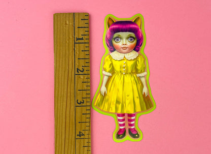 Anthropomorphic Cat Doll Sticker