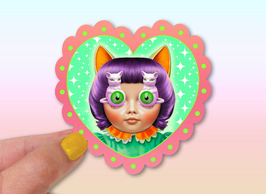 Kitschy Doll Heart Stickers