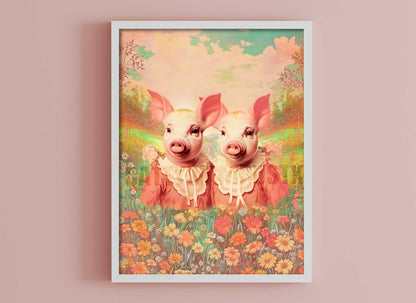 Anthropomorphic Pigs Fine Art Print