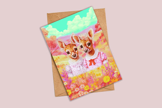 Anthropomorphic Deer Greeting Card