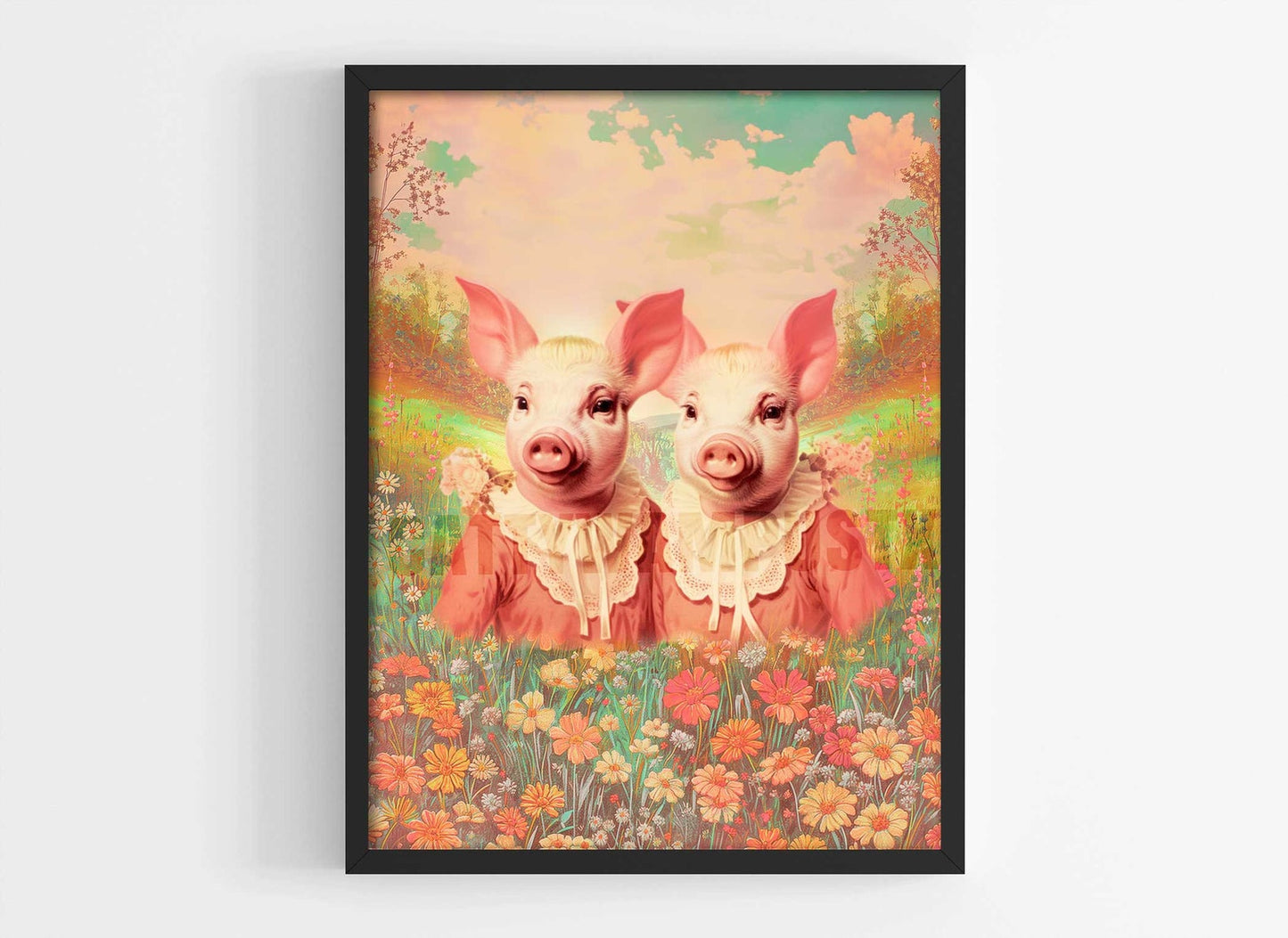 Anthropomorphic Pigs Fine Art Print