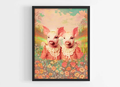 Anthropomorphic Pigs Fine Art Print