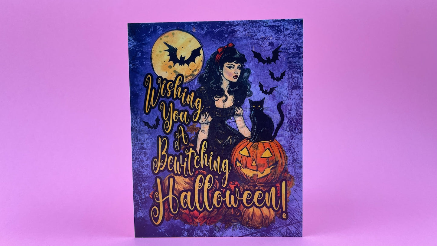 Spooky Witch Halloween Greeting Card