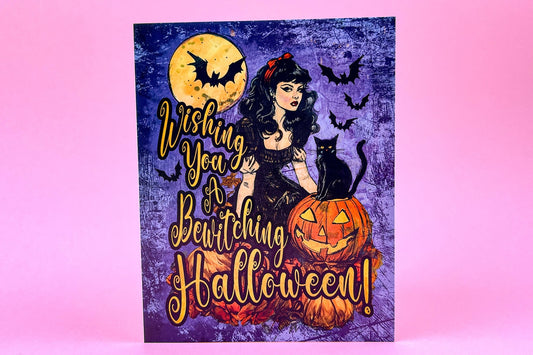 Spooky Witch Halloween Greeting Card