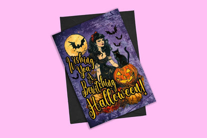 Spooky Witch Halloween Greeting Card