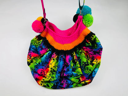 Rainbow Slouchy Handmade Cross Body Shoulder Bag