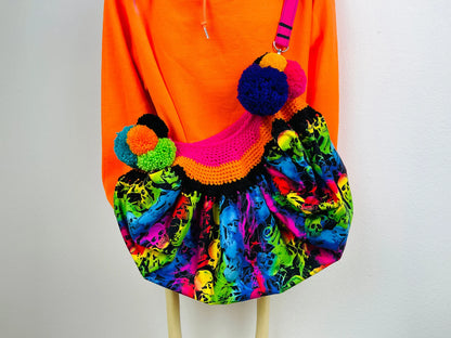 Rainbow Slouchy Handmade Cross Body Shoulder Bag