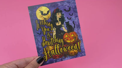 Spooky Witch Halloween Greeting Card