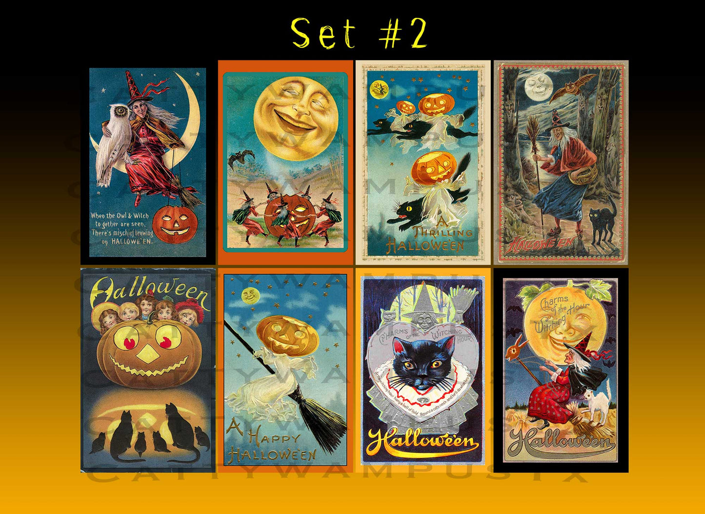 Retro Halloween Sticker Pack Set of 8