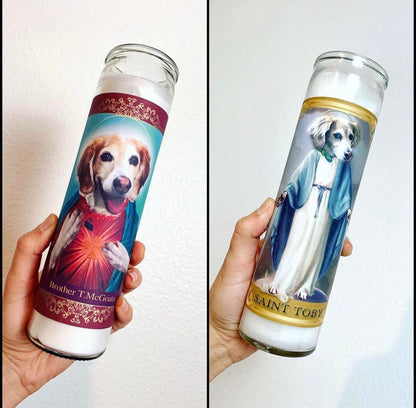 Custom Saint Candle for Pets Digital DIY Printable Download, Personalized Funny Gift for Cat Lover Dog Lover Memorial Saint printable
