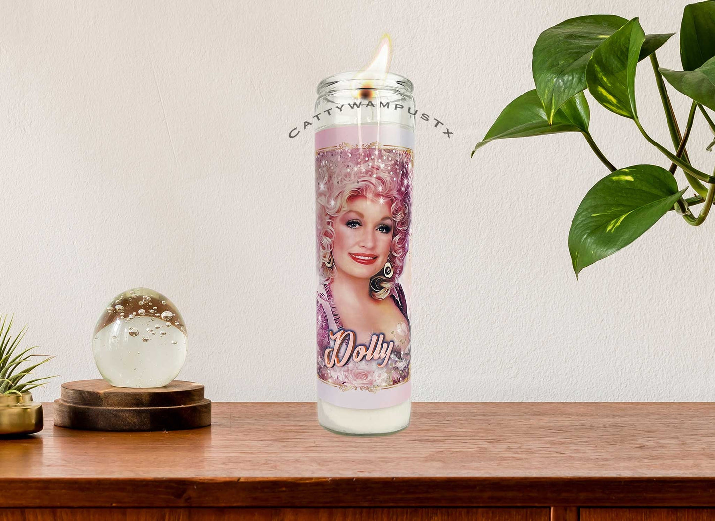 Dolly Devotional Prayer Candle , Worship 9-5 | What Would Dolly Do | Saint Dolly | Celebrity Prayer Candle