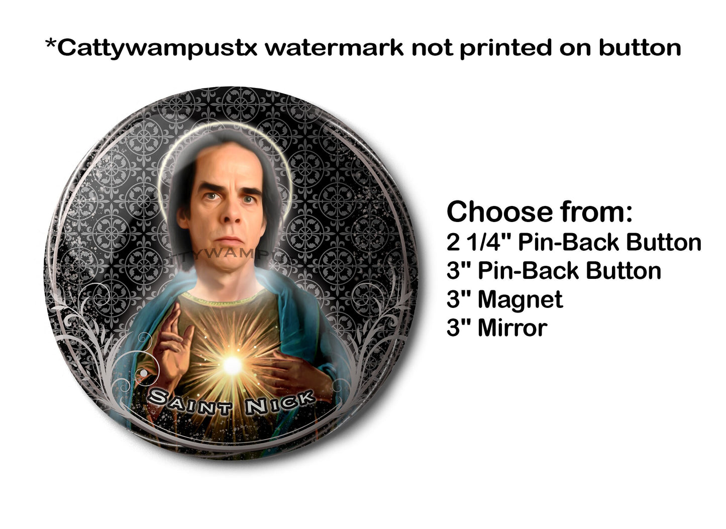 Nick Cave - Pocket Mirror, Magnet, and or  Pin Back Button