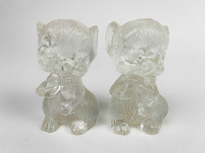 Kitschy Vintage Clear Plastic Mice Salt & Pepper Shakers | Set of 2 | Made in Hong Kong
