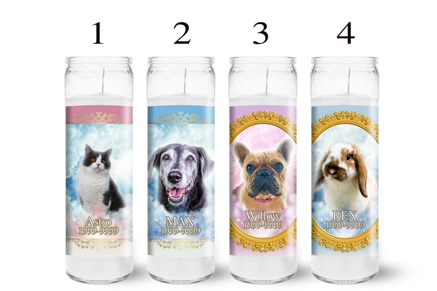Custom Memorial Prayer Candles for Pets | Personalized Pet in Memory of Candle, Pet Sympathy Gifts | Loss of Pet Dog Cat Memorial Gift