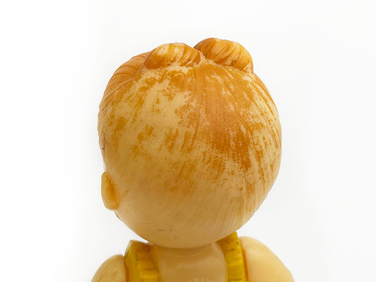 Vintage Rubber Toy - Baby Doll | Yellow Sun Dress, Posable arms and head | Mid Century - Made in Japan