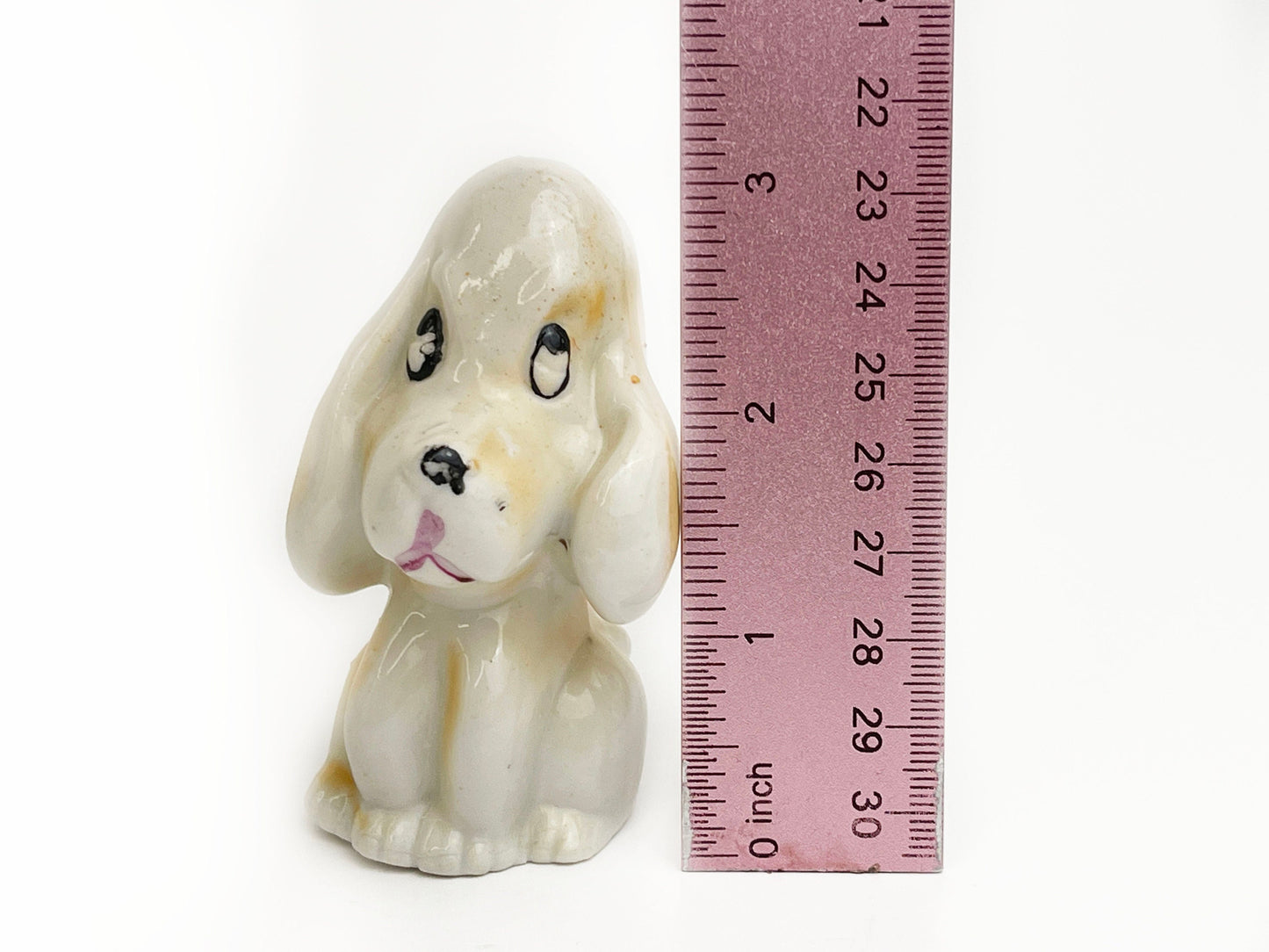 Vintage Ceramic Anthropomorphic Dog |  Kitschy Bloodhound Figurine | Big eyes | Made in  Japan