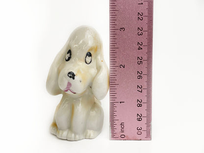 Vintage Ceramic Anthropomorphic Dog |  Kitschy Bloodhound Figurine | Big eyes | Made in  Japan