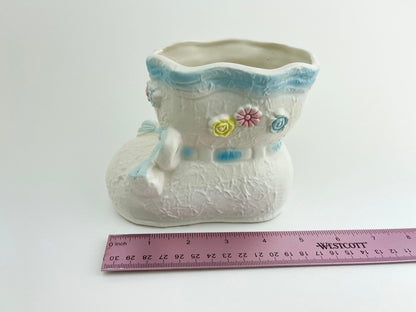 Vintage Planter | Baby Shoe Vase | Made in Japan | Ceramic Pottery | Vintage Kitschy Baby Decor