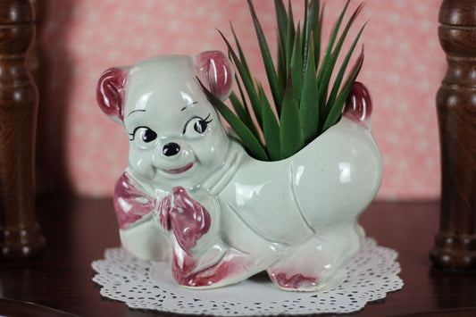 Vintage Ceramic Puppy Planter