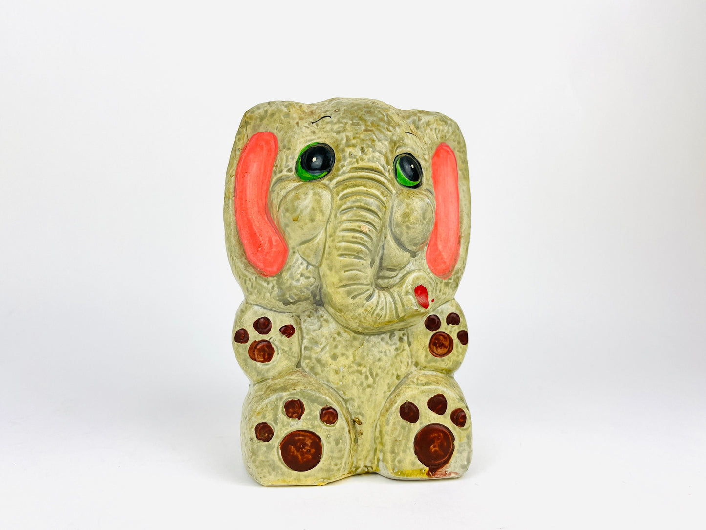 Vintage Anthropomorphic Elephant Coin Piggy Bank | Hand painted ceramic elephant vintage pottery | retro kitsch decor