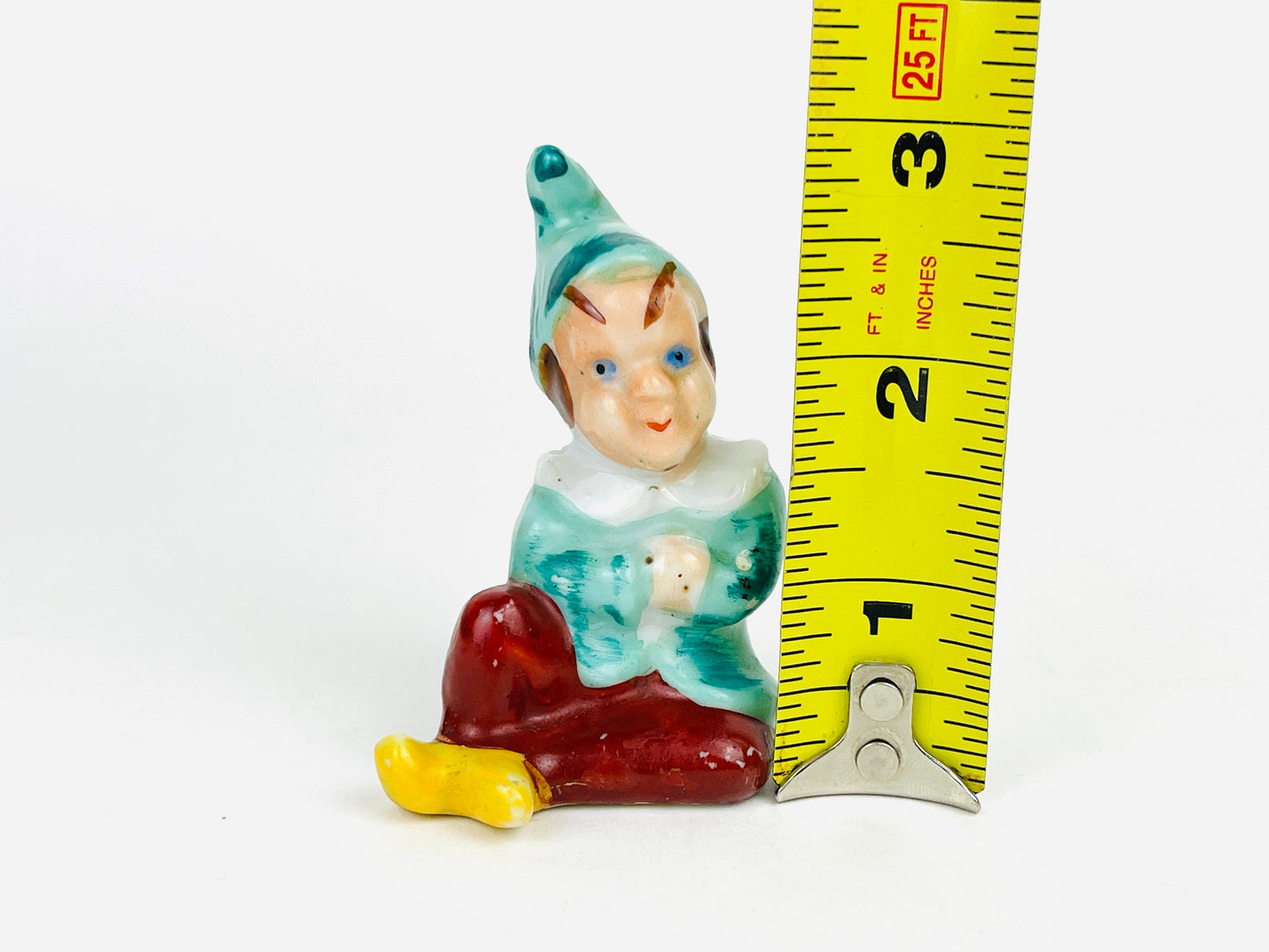 Vintage fairy pixie figurine miniature hand painted ceramic gnome imp collectable figurines Made in Japan