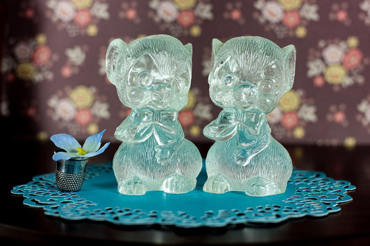 Kitschy Vintage Clear Plastic Mice Salt & Pepper Shakers | Set of 2 | Made in Hong Kong