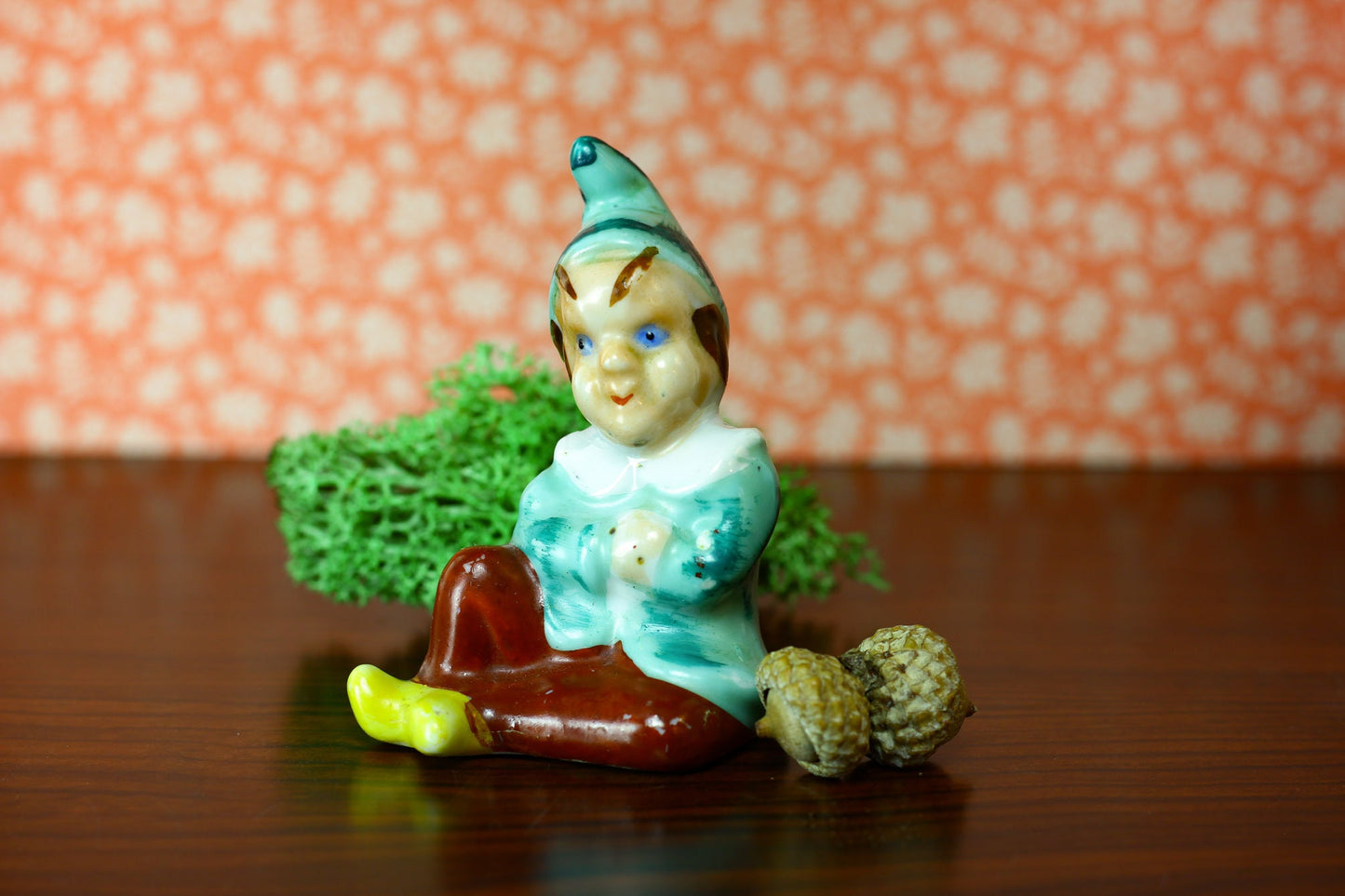Vintage fairy pixie figurine miniature hand painted ceramic gnome imp collectable figurines Made in Japan